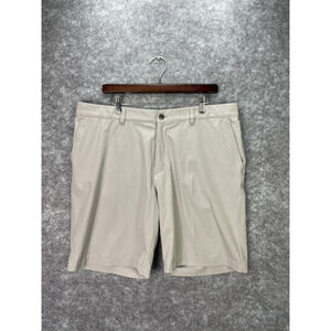 Adidas Shorts Mens 38 Beige Golf Performance Lightweight Stretch Athletic Logo